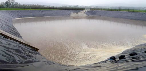 Elsewhere in Herefordshire, NVZs have encouraged farmers to invest significantly in slurry and manure storage like this lagoon in the north of the county. Such investment in infrastructure has resulted in a change in attitude to nutrient management.