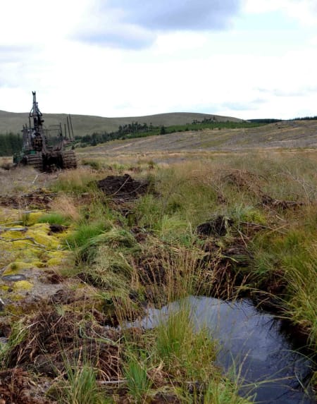 Blocking forestry drains to restore upland bogs in the upper Irfon catchment was an important part of our EU Life+ funded ISAC project