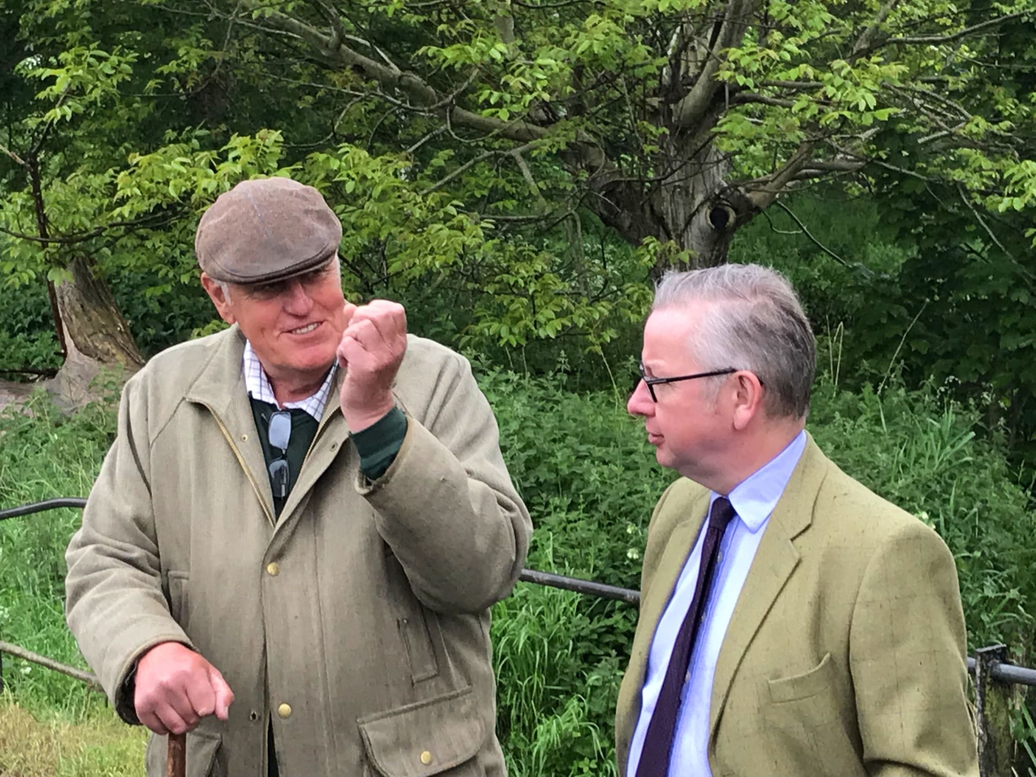 Trustee Tony Norman talks to Michael Gove during his visit